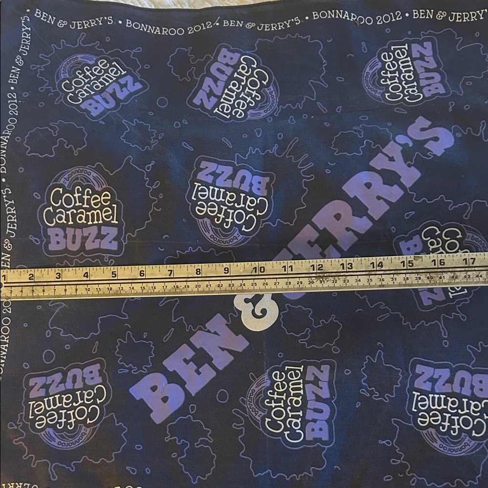 Bonnaroo 2012 Ben & Jerry's coffee caramel buzz scarf 20x 20 square. Like new.